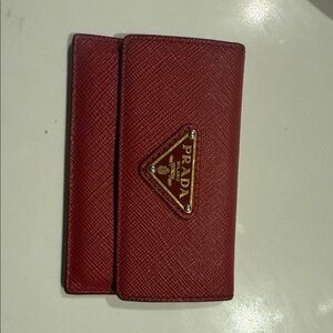 Prada Crimson Textured Wallet